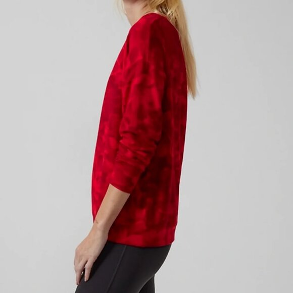 Athleta Balance Pullover Sweatshirt in Floral Red Chakra - Oversized - Size XXS - Picture 3 of 12